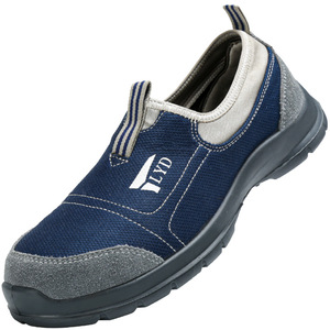 Lyd Safety Shoes Low-Top Canvas Mesh PU Sole Breathable Lightweight Unisex Slip-On Work Shoe - Product Image 1