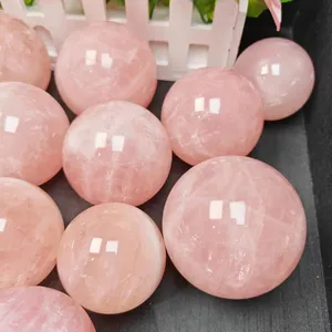 Wholesale Natural Crystal Hand Carved High Quality Rose Quartz Sphere Crystal Ball For Home Decoration