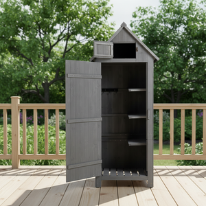 <span class=keywords><strong>Abri</strong></span> <span class=keywords><strong>de</strong></span> jardin en <span class=keywords><strong>bois</strong></span> portable, robuste et durable, facile à assembler, pour le rangement des outils et des débris, avec protection contre la pluie - Product Image 1
