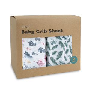 ベビーベッドカバー竹とコットンの幼児プリントベビーベッドシート通気性のある白いベビーベッドカスタム防水ベビーベッドフィットシート - Product Image 5