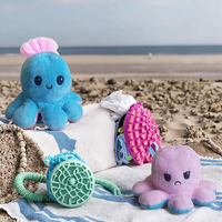 Fabricant de peluche pour animaux de compagnie en peluche Sea Life Cute Octopus Toy Colorful Mood Change Reversible Interactive Squeaky Chew Dog Toy
