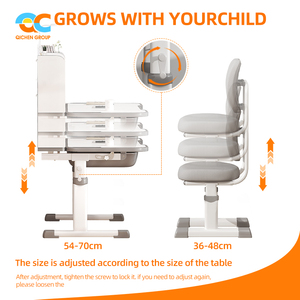 Emballage personnalisé ensemble complet de mobilier scolaire avec chambre à coucher ensemble de table d'étude robuste bureau pour enfants prêt à l'inventaire avec étagère - Product Image 6