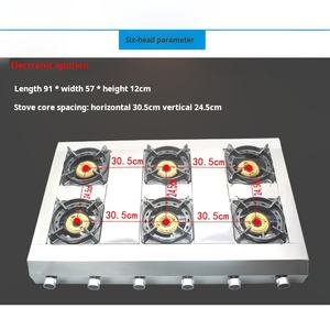 Estufa de horno comercial de alta presión Fuego <span class=keywords><strong>feroz</strong></span> Horno de presión media de varios cabezales Estufa de 6 orificios para restaurantes - Product Image 4
