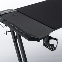 Nouveau design personnalisé en forme de Z noir bureau PC de jeu pas cher grande table d'ordinateur avec lumière LED RVB table de jeu de course
