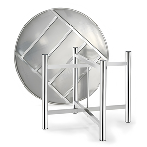 Bàn ăn tròn bằng thép không gỉ, di động, tháo rời được, dùng cho nhà hàng thương mại, khách sạn, tiệc chiêu đãi, sự kiện trong nhà/ngoài trời - Product Image 1