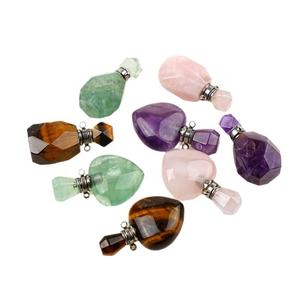 Pendentif en <span class=keywords><strong>pierre</strong></span> brute d'améthyste, <span class=keywords><strong>pierre</strong></span> semi-précieuse naturelle, pour flacon de parfum, énergie, huile essentielle, décoration - Product Image 4