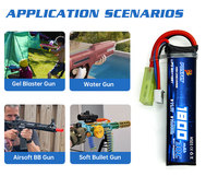Batterie PONFLY 30C 3S 11.1V 1800mAh pour pistolet à billes Airsoft, petite batterie Lipo rechargeable Tamiya pour accessoires de pistolet à billes