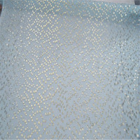 Tissu jacquard métallique en soie lurex bleu clair avec motif à pois brillants pour robe et châle féminins élégants