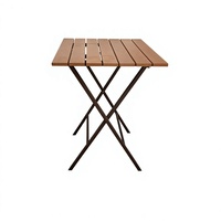 Ensemble bistrot pliable moderne en bois d'acacia massif avec structure métallique pour table et chaises de jardin extérieur