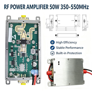 Amplificateurs de puissance RF 50W 350-550MHz, module <span class=keywords><strong>amplificateur</strong></span> de signal RF 350MHz 400MHz 500MHz 550MHz 47dBm, module PA large bande 28V - Product Image 1