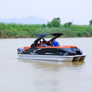 เรือโป๊ะไฟเบอร์กลาสยอดนิยมปี 2025 สำหรับความบันเทิง สินค้าขายดีสำหรับกิจกรรมทางน้ำ - Product Image 1
