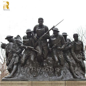 Açık yaşam boyutu bahçe parkı dekor bronz askeri heykeli heykel satılık - Product Image 5