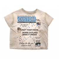 T-shirts personnalisés coupe ample pour hommes, 200 g/m², 100 % coton, effet délavé, graphique, strass, vieilli, vintage