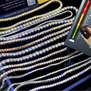 سلسلة تنس رائعة vvvs D Moissanite الهيب هوب فضي 3 من الذهب والمجوهرات البيضاء - Product Image 3