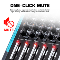 Console de Mixage Audio DJ DP-10 10 Canaux pour Scène et Studio Professionnels, Enregistrement PC, Filaire Portable, Très Vendue, Debra Audio