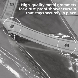 <span class=keywords><strong>Rideau</strong></span> <span class=keywords><strong>de</strong></span> <span class=keywords><strong>douche</strong></span> transparent noir moderne minimaliste transfrontalier, imperméable, en PEVA épaissi, avec aimants et 12 crochets en plastique - Product Image 2