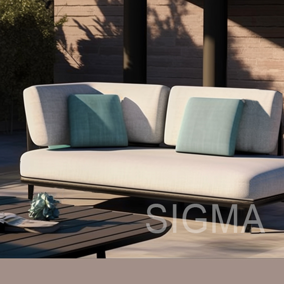 Modern patio outdoor furniture square aluminum frame fashion coffee table