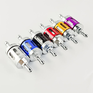 Qiangye Motorcycle Oil Filter Zinc Alloy Fuel Filter For ATV Scooter Modification Silver <b>Titanium</b> Red Blue Green - Product Image 1