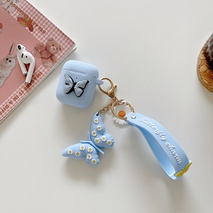 Nouvelle arrivée pour Airpod 3 <span class=keywords><strong>papillon</strong></span> Silicone jolie fille étui pour écouteurs avec porte-clés - Product Image 4