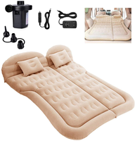 Colchón Inflable Portátil de Tamaño Completo, Colchón de Aire de PVC Flocado para Exteriores con Respaldo y Almohada para el Hogar, Camping, Auto, SUV, Cama de Viaje