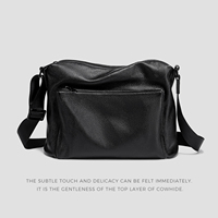 Business Leather Crossbody Bag Men Genuine Cowhide Leather 12 Inch Laptop Messenger Shoulder Bag YKK Zipper Water Resistant