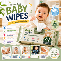 Produsen Tisu Bayi OEM Logo Kustom Label Pribadi 99% Air Pabrik Tisu Basah Bayi Grosir