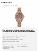 Montre-Bracelet Diamant pour Femme avec Bracelet, Montre de Luxe à Quartz, Vente Chaude en Gros sur Plateformes Transfrontalières