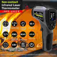 Pyromètre numérique industriel Pistolet thermomètre à affichage LCD Compteur de température infrarouge sans contact alimenté par batterie laser pour