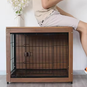 <span class=keywords><strong>Cage</strong></span> à chien en bois de style mobilier de luxe, double porte, plateau amovible, table d'appoint pour chiens de petite et moyenne taille, usage intérieur - Product Image 1