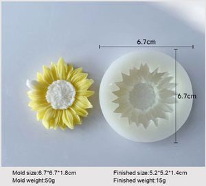 Wholesale High-quality Aromatherapy Candle Flower Plaster Mold Daisy Flower Candle Silicone Mold - Product Image 2