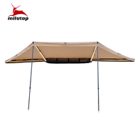 Auvent latéral de voiture 180° imperméable avec protection UV, installation rapide, bras pivotant, abri solaire demi-rond pour SUV, camionnette, camping