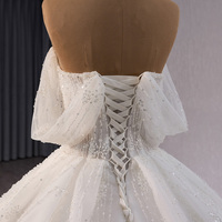 Robe de mariée élégante et modeste en cristal sur l'épaule Robes de bal de mariée à paillettes Robes de mariée pour femmes Rsm241052
