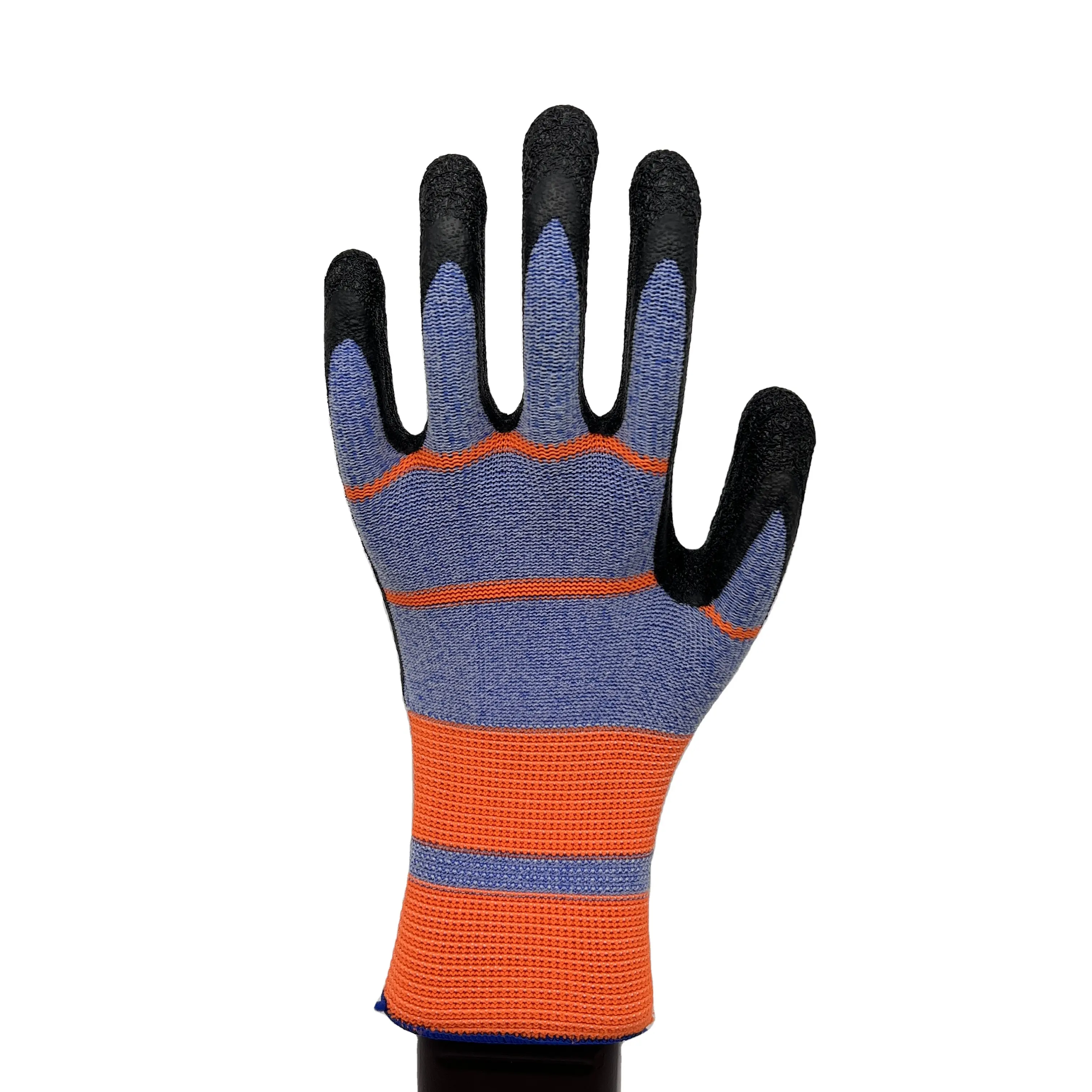 13 Gauge Wrinkle Latex Coating Work Gloves With Nylon Knitted Glove Liner For Industrial Work