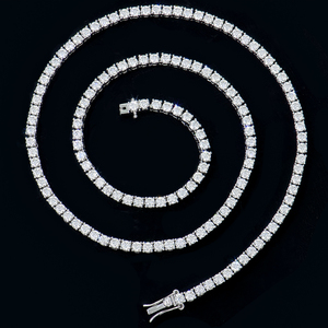 Joyería Fina de Alta Calidad, Cadena de Tenis de Plata de Ley 925 con Baño de Rodio y Moissanita de 2-6 mm, 16-24 Pulgadas, Collares Modernos para Mujer - Product Image 3