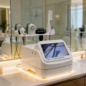 Analyseur de cuir chevelu portable 5-en-1 haute fréquence, détecteur HD, thérapie à l'ozone, peigne de massage vibrant en métal pour la croissance des cheveux, usage professionnel et domestique - Product Image 1
