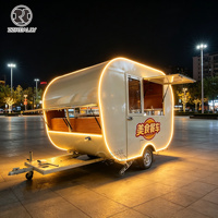 Remorque à Barbe à Papa Créative Homologuée DOT, Cuisine Mobile Flexible pour Expresso, Camion de Restauration Extérieur pour Crêpes