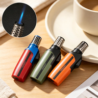 Briquet à cigare en métal Honest Qingxuan 1 avec flamme jet droite coupe-vent, fenêtre visible, rechargeable, vente en gros