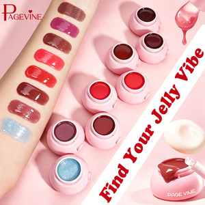 PAGE VINE 8 Couleurs Pudding Pocket Lip Jam <span class=keywords><strong>Baume</strong></span> à lèvres teinté effet gelée Masque hydratant repulpant brillant non collant Soin des lèvres - Product Image 2