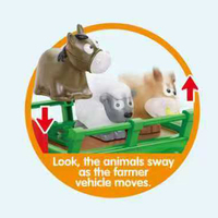 Camion de ferme électrique pour enfants avec animaux de dessin animé, lumières et sons