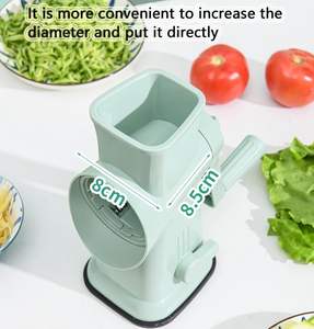 LOVFE <span class=keywords><strong>Grattugia</strong></span> da Cucina 5 in 1 <span class=keywords><strong>a</strong></span> Manovella con Base <span class=keywords><strong>a</strong></span> Ventosa Antiscivolo - Tritaverdure Rotante, Affettatrice e Rotalina per - Product Image 4