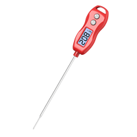 Termometer Daging Digital BBQ Plastik Berkualitas Tinggi dengan Probe Panjang, Bacaan Instan -50~300 IP66 Tahan Air untuk Memasak di Dapur