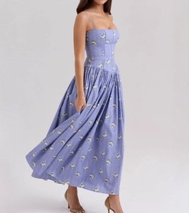 Elegante e Delicato <span class=keywords><strong>Abito</strong></span> Floreale con Collo all'Americana in Stile Europeo e Americano per Donne - Product Image 3