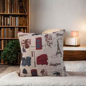 Funda de Almohada Cuadrada de Algodón Personalizada, Cojín de Lino Afelpado, Decorativo para Cama y Sofá, para Lectura, para Hotel, Regalos Corporativos - Product Image 1