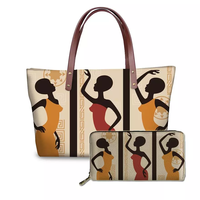 Vente en gros sur mesure Sacs à main et porte-monnaie pour femmes, sacs à main mode pour femmes, imprimés de fille africaine, art noir, sacs à main de luxe pour femmes