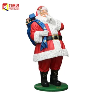 Large outdoor Christmas decorations commercial black life sized Santa Claus figurine