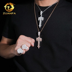 Passe diamant testeur 925 argent bijoux fins haute qualité Hip Hop croix pendentif hommes Moissanite anneau - Product Image 2