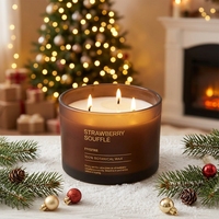 Bougie parfumée en cire de soja dans un bocal en verre, 3 mèches, faite à la main, biologique, écologique, parfum d'ambiance pour la maison, aromathérapie, vente en gros