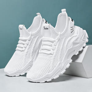 Zapatillas de deporte de punto de suela blanda cómodas y transpirables ligeras para mujer, zapatos planos deportivos de verano de estilo de baloncesto de malla hueca - Product Image 1