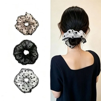 YAOYU – Nouvelle pince à cheveux française haut de gamme à pois noirs, élégante et polyvalente, faite à la main avec perles, pour queue de cheval basse