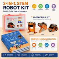 WeeeBot Kit STEM 3 en 1, Robot Metálico Educativo para Niños para Aprender a Programar con el Software WEEECODE, Caja de Regalo Naranja+Negro
